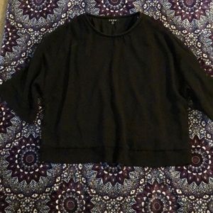Loose fitting sheer black dress shirt
